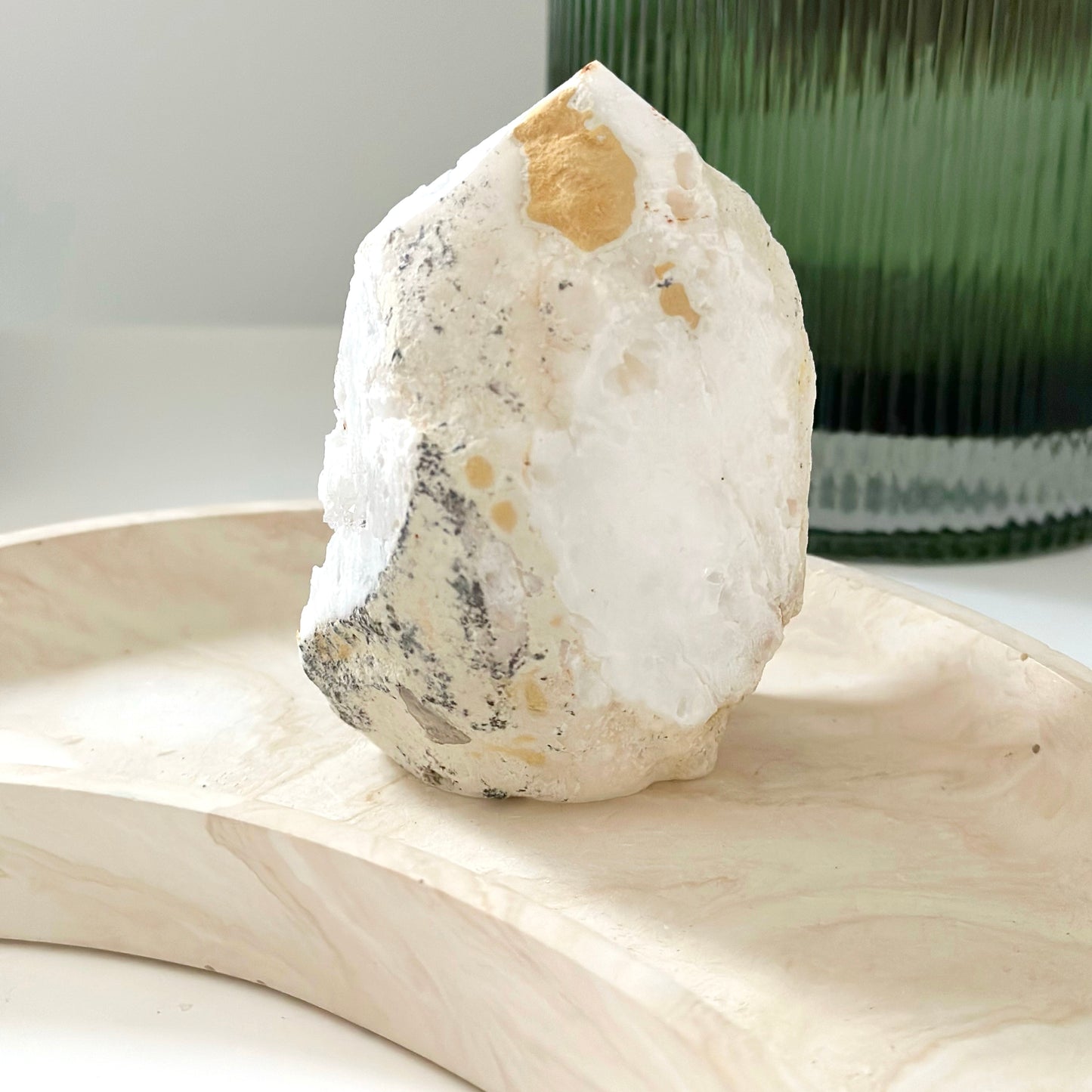 Super Druzy Clear Quartz Geode Freestanding Tower