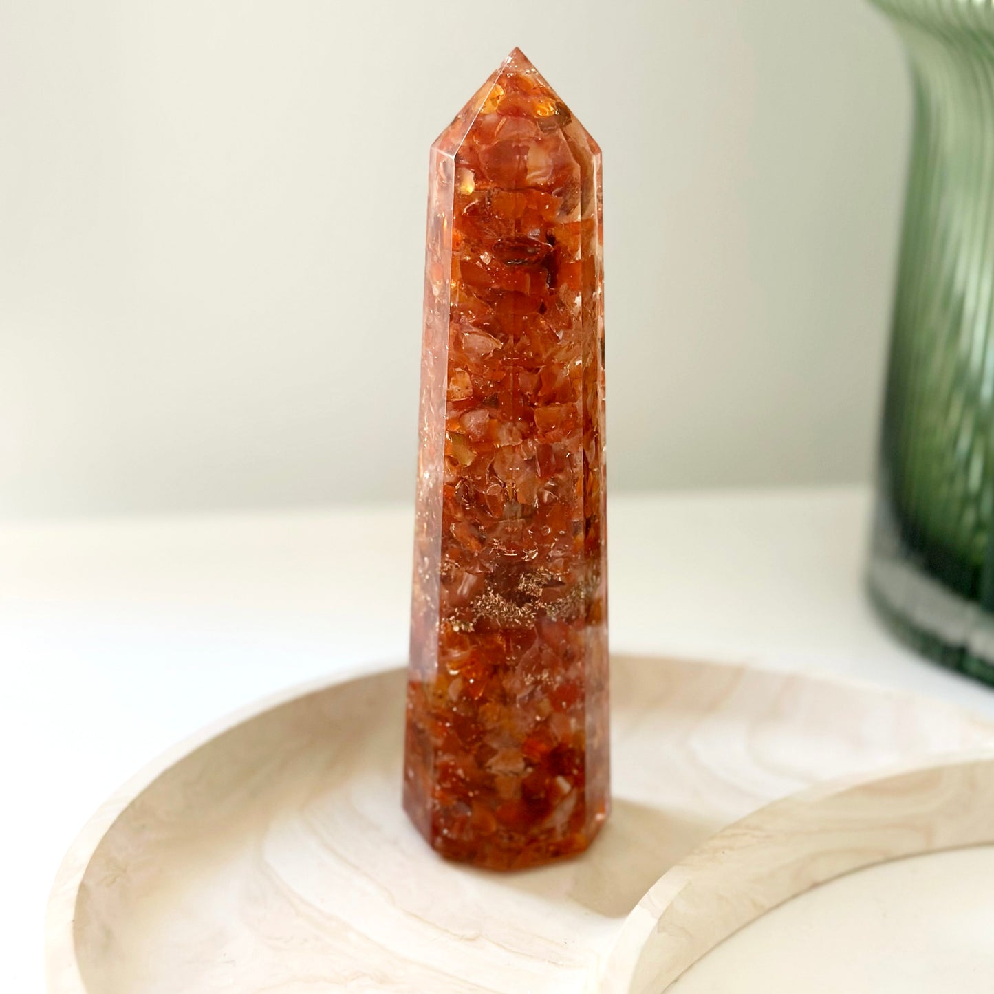 Carnelian Orgonite Tower Generator