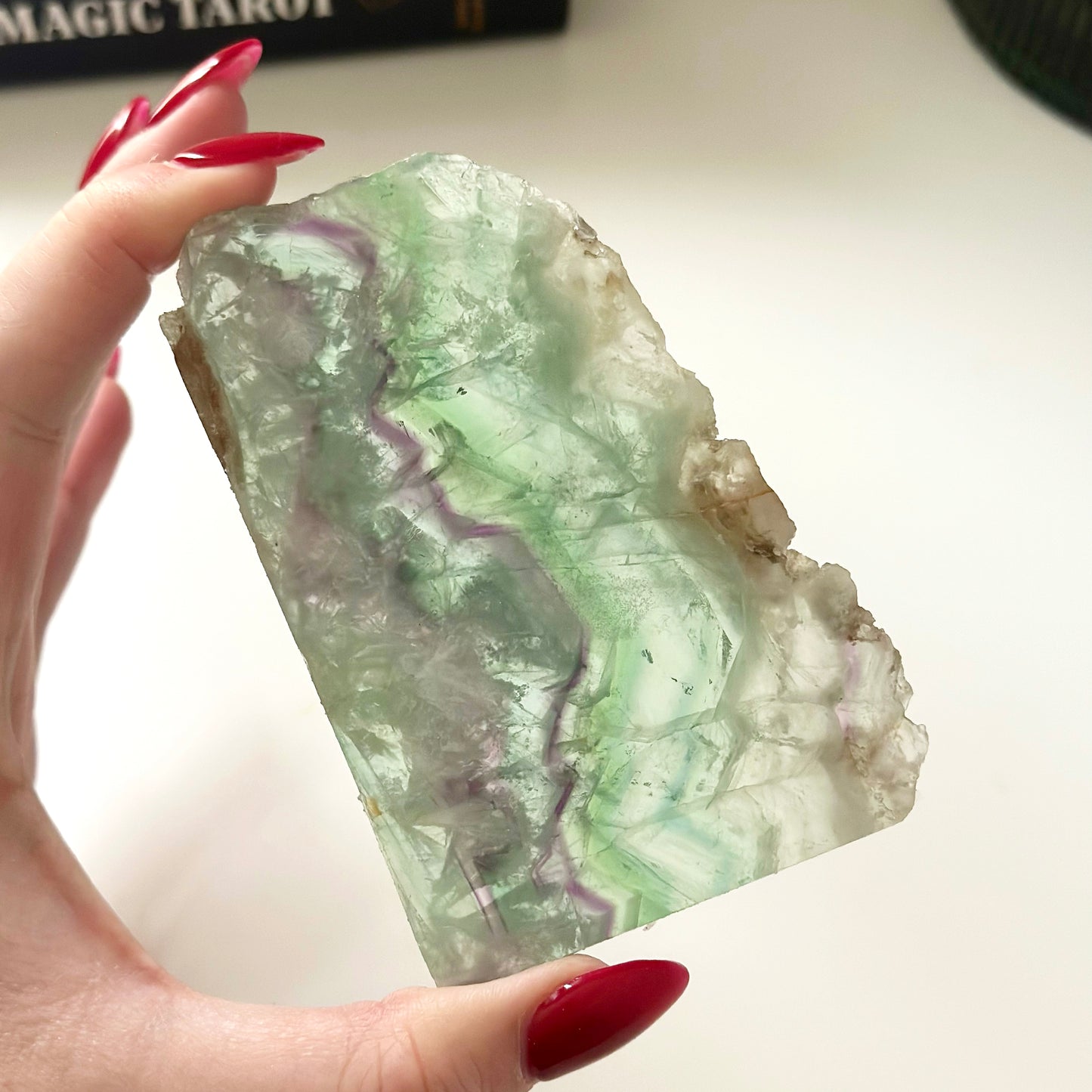 Gemmy High Grade Mexican Rainbow Fluorite Slab