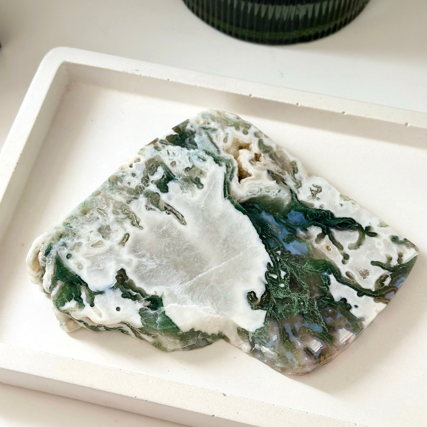 Druzy Moss Agate Slab 532g