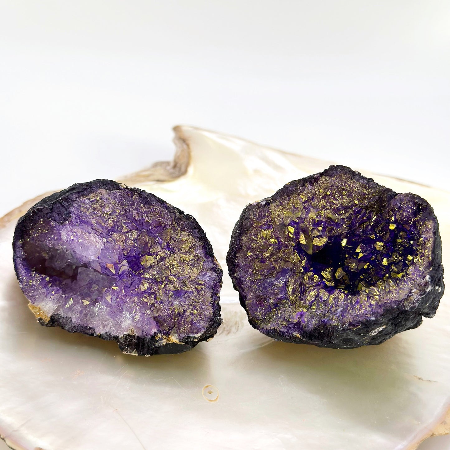 Thunder Egg Geode Whole - Small Golden Purple