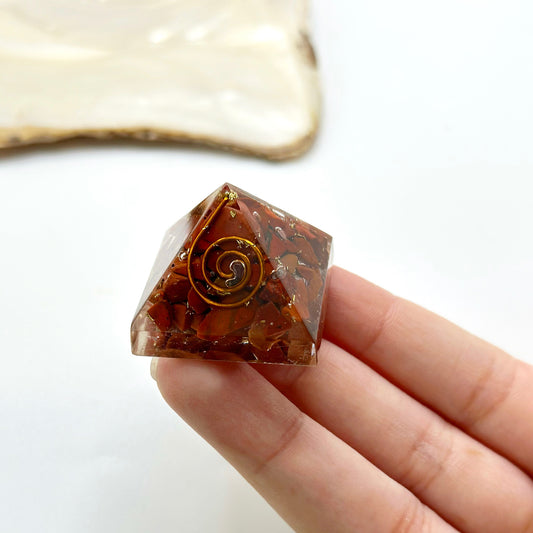 Red Jasper Orgonite Pyramid - Extra Small