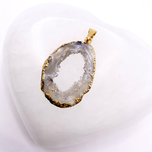 Agate Geode Slice Pendant