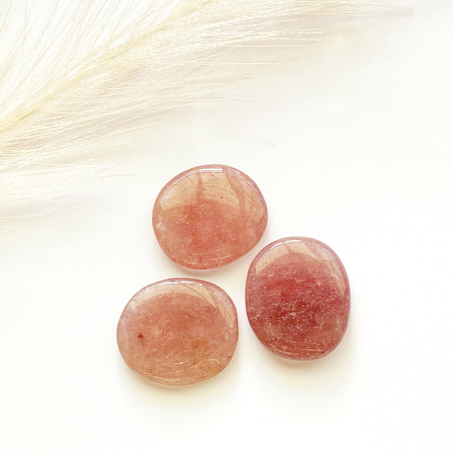 Strawberry Quartz Palm Stone Extra Small