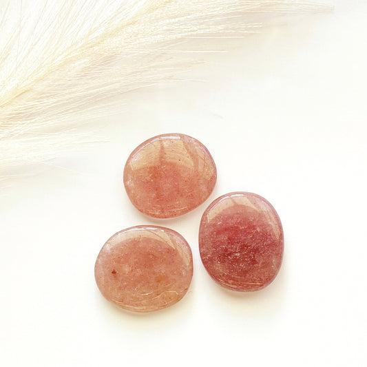 Strawberry Quartz Palm Stone Extra Small