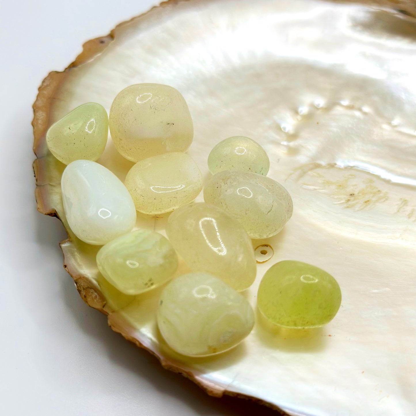 Neon Green Agate Tumbled Stone - Small