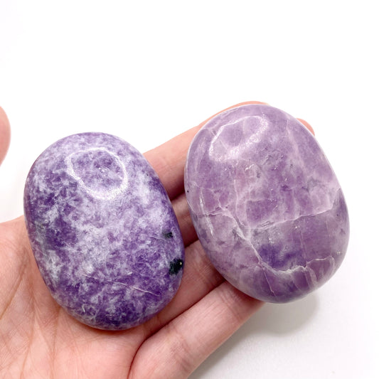 Lepidolite Palm Stone - Light