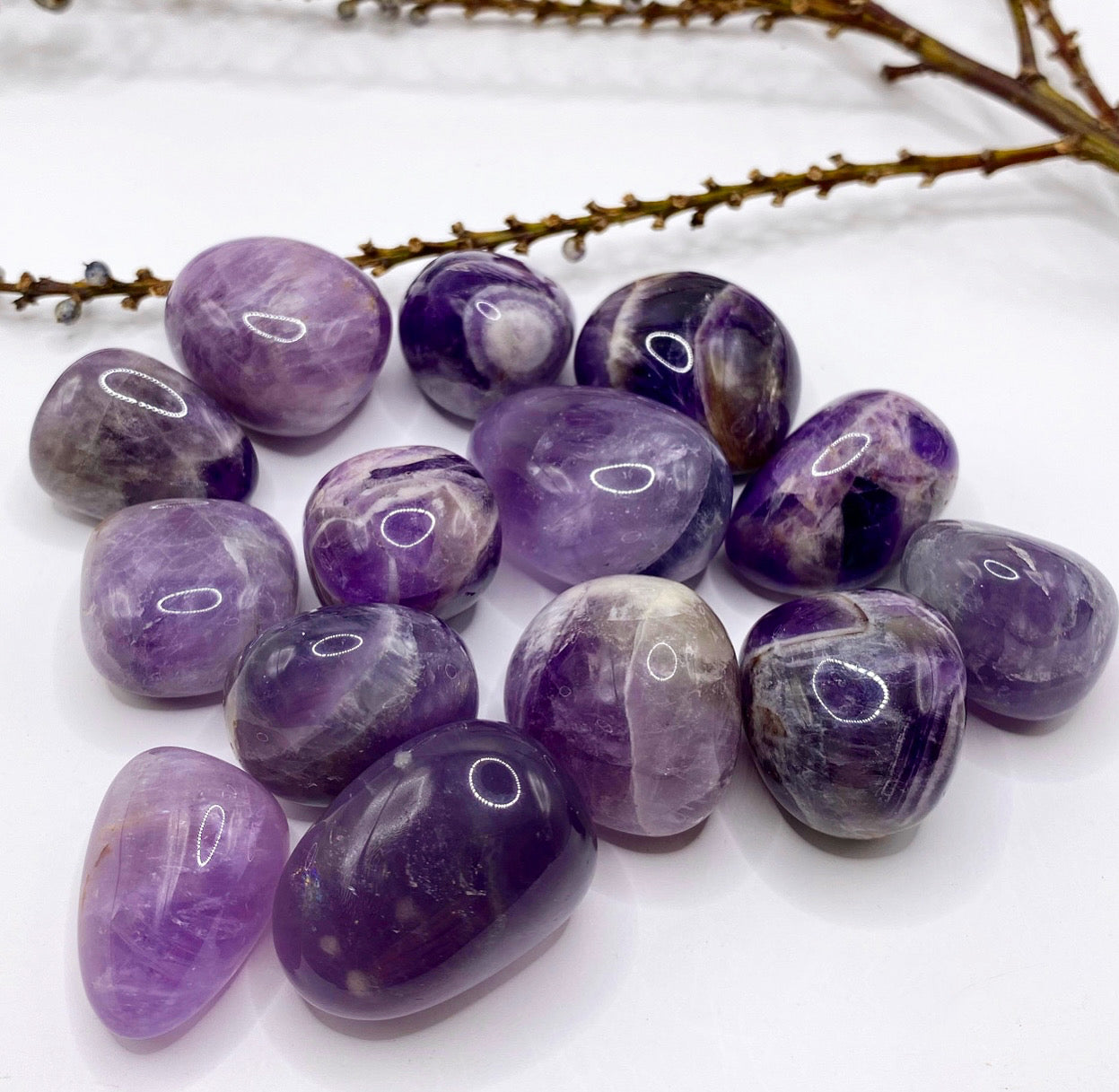 Amethyst Chevron Tumbled Stone