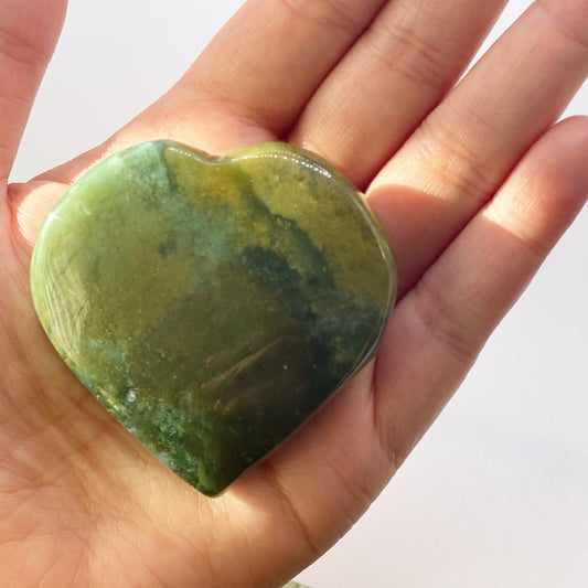 Moss Agate Heart