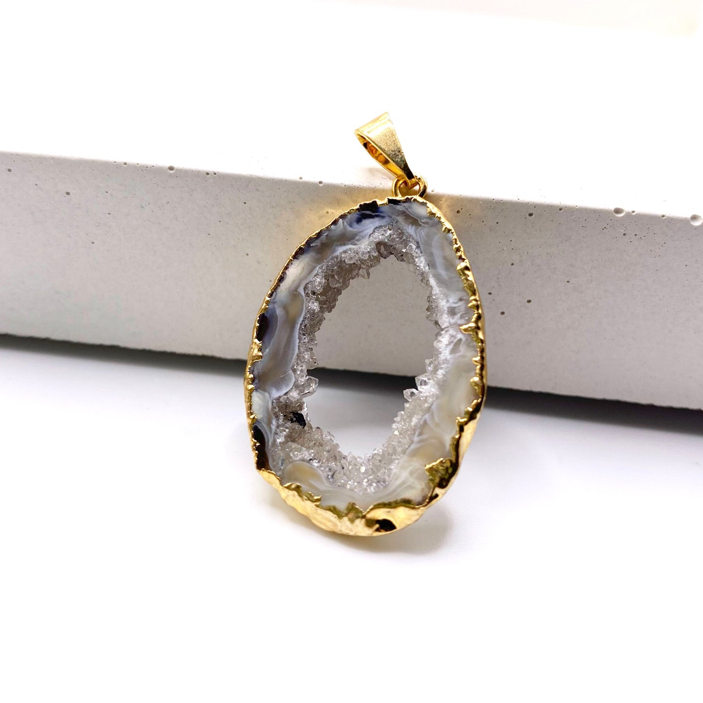 Agate Geode Slice Pendant