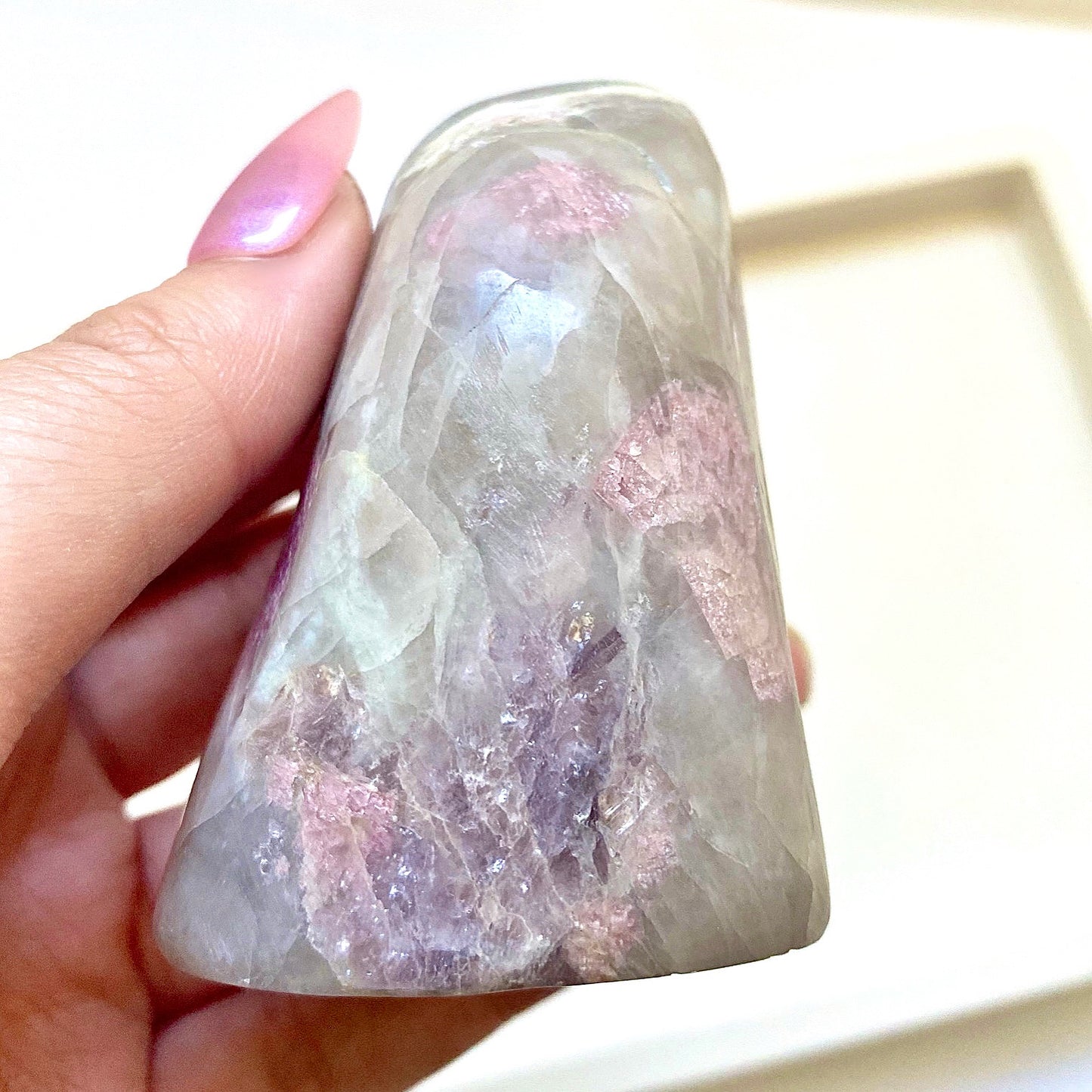 Pink Tourmaline In Quartz Freeform